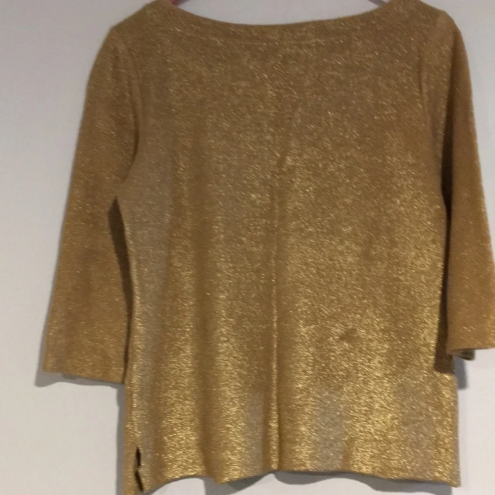 Banana Republic scoop neck gold sparkly sweater